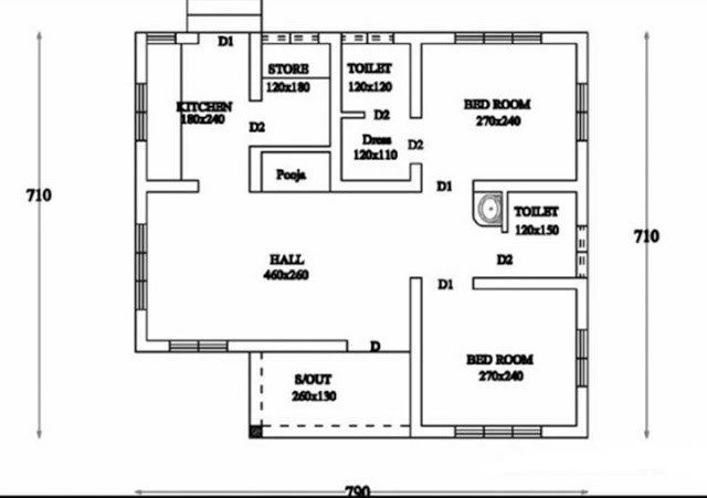 700 Sqft 2 Bedroom Floor Plan Floorplans click