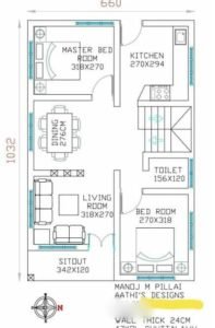 700 Square Feet 2 Bedroom Single Floor Low Budget House and Plan - Home