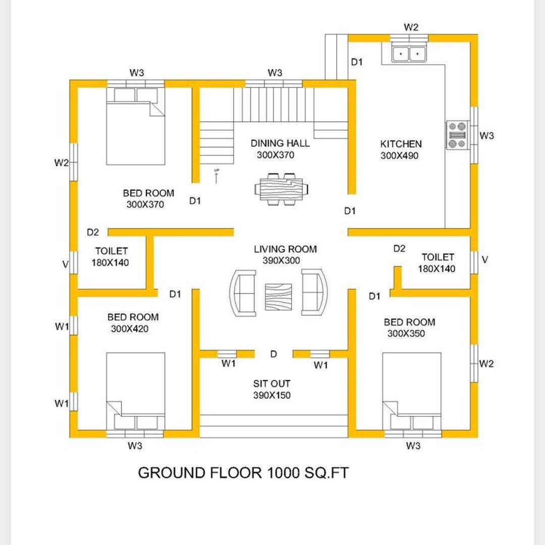 1000 Square Feet 3 Bedroom Single Floor Low Budget House And Plan 15 Lacks Home Pictures