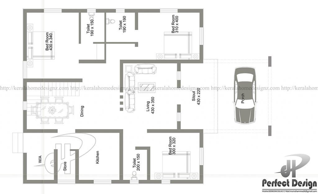 1300 Sq Ft 3BHK Traditional Style Single Floor House And Free Plan Home Pictures