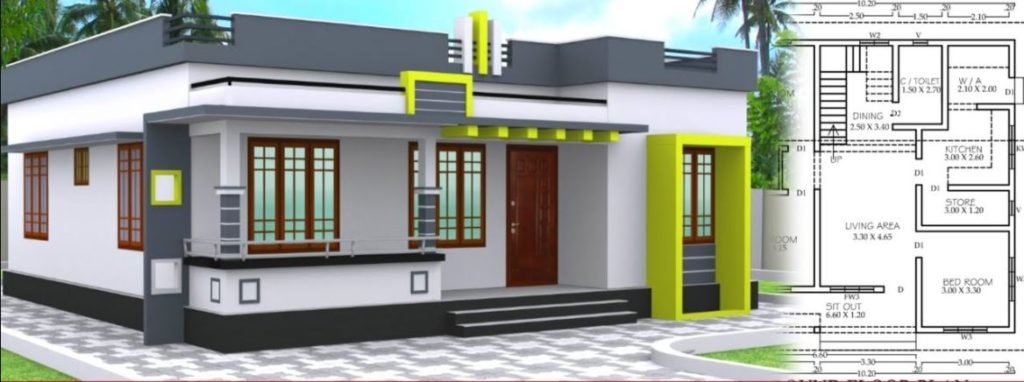 1100 Sq Ft 3BHK Modern Single Floor House And Free Plan 15 Lacks