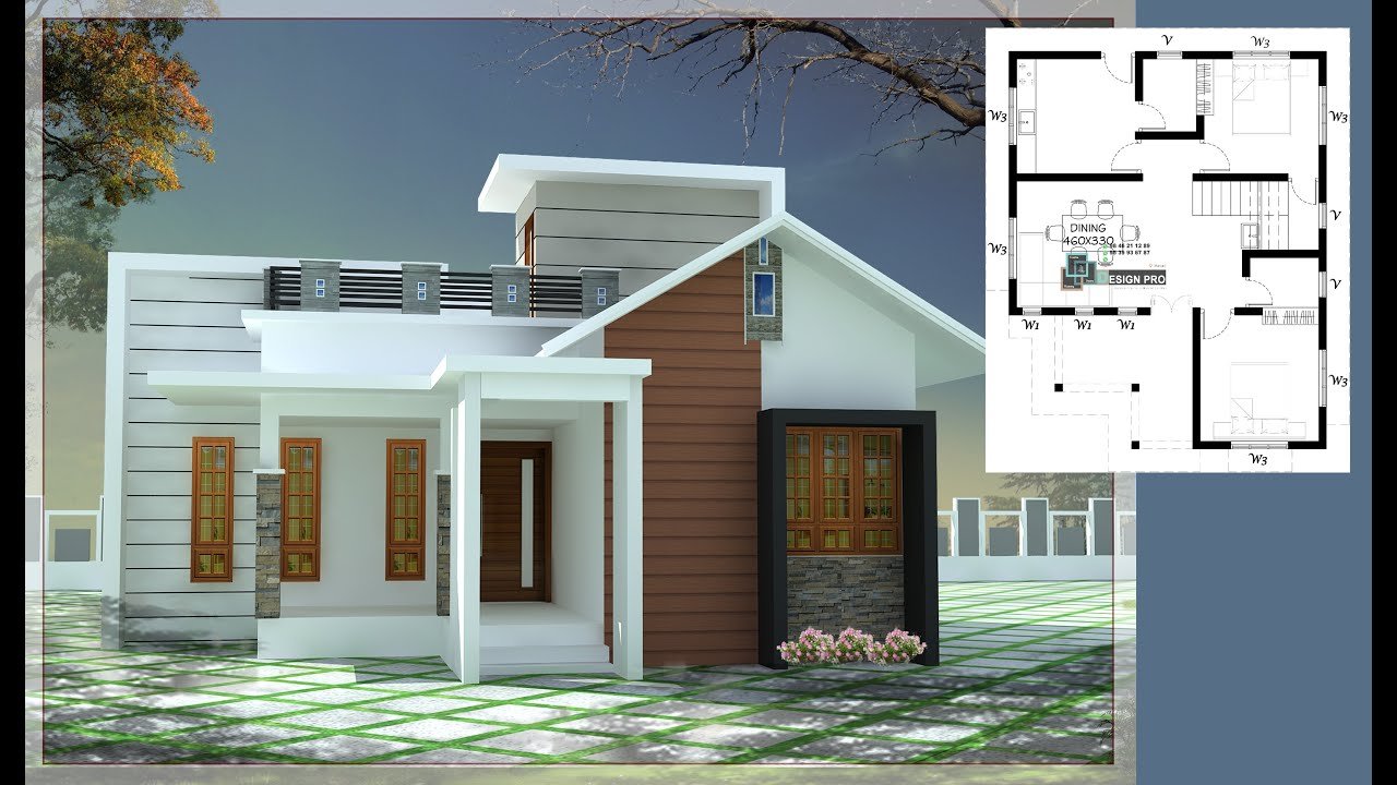 750 Sq Ft 2BHK Contemporary Style Single Floor House And Free Plan Home Pictures