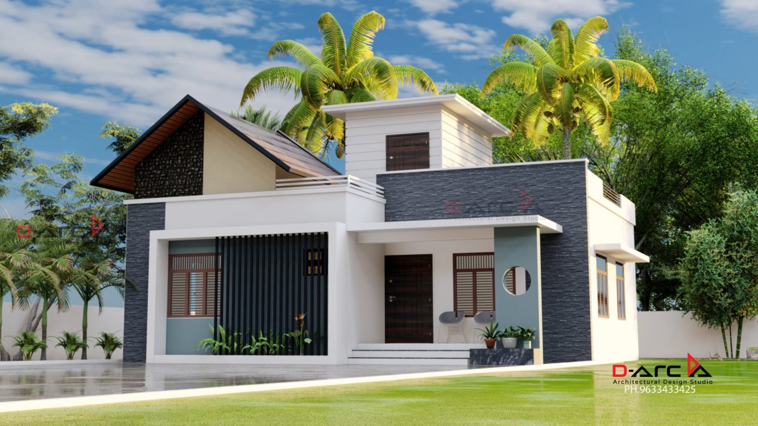 1150 Sq Ft 3BHK Contemporary Style Single Storey House And Free Plan