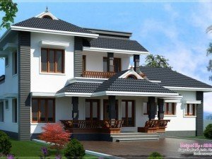 KERALA HOME DESIGN SLOPING ROOF AT 2000 SQ.FT