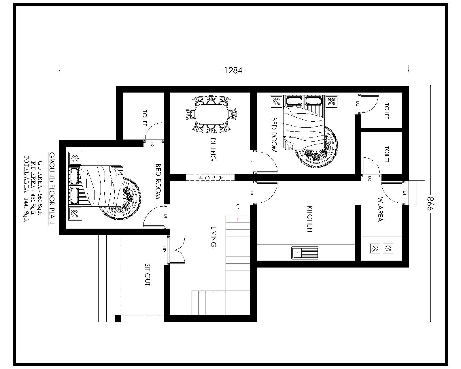 1440 Square Feet 3 Bedroom Low Budget Home Design And Plan Home Pictures