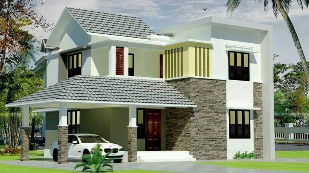 1990 Square Feet 4 Bedroom Fusion Style Modern House and Plan
