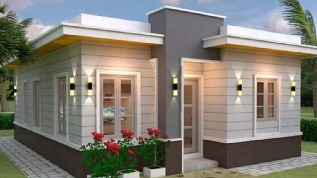 1022 Square Feet 3 Bedroom Modern Single Floor Home and Plan