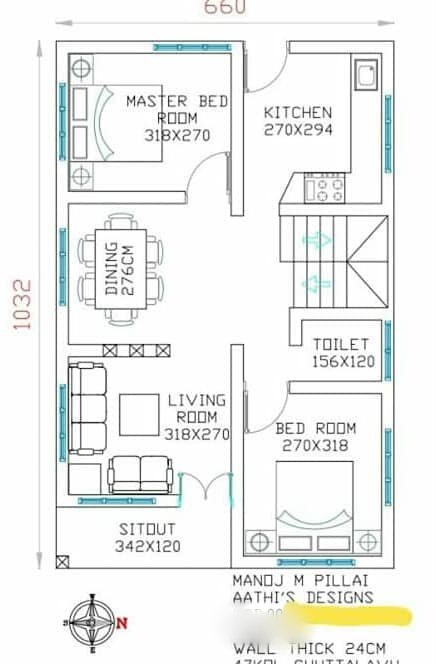 700 Square Feet 2 Bedroom Single Floor House And Plan Cost 10 Lacks 