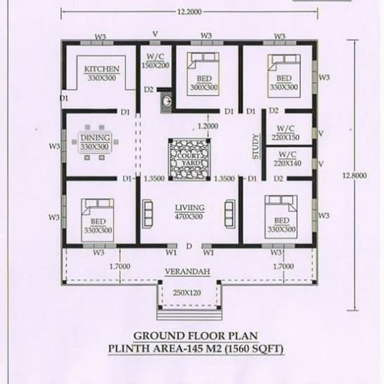 1560 Sq Ft 4BHK Traditional Nalukettu Style Single Floor House And Plan 2 Home Pictures