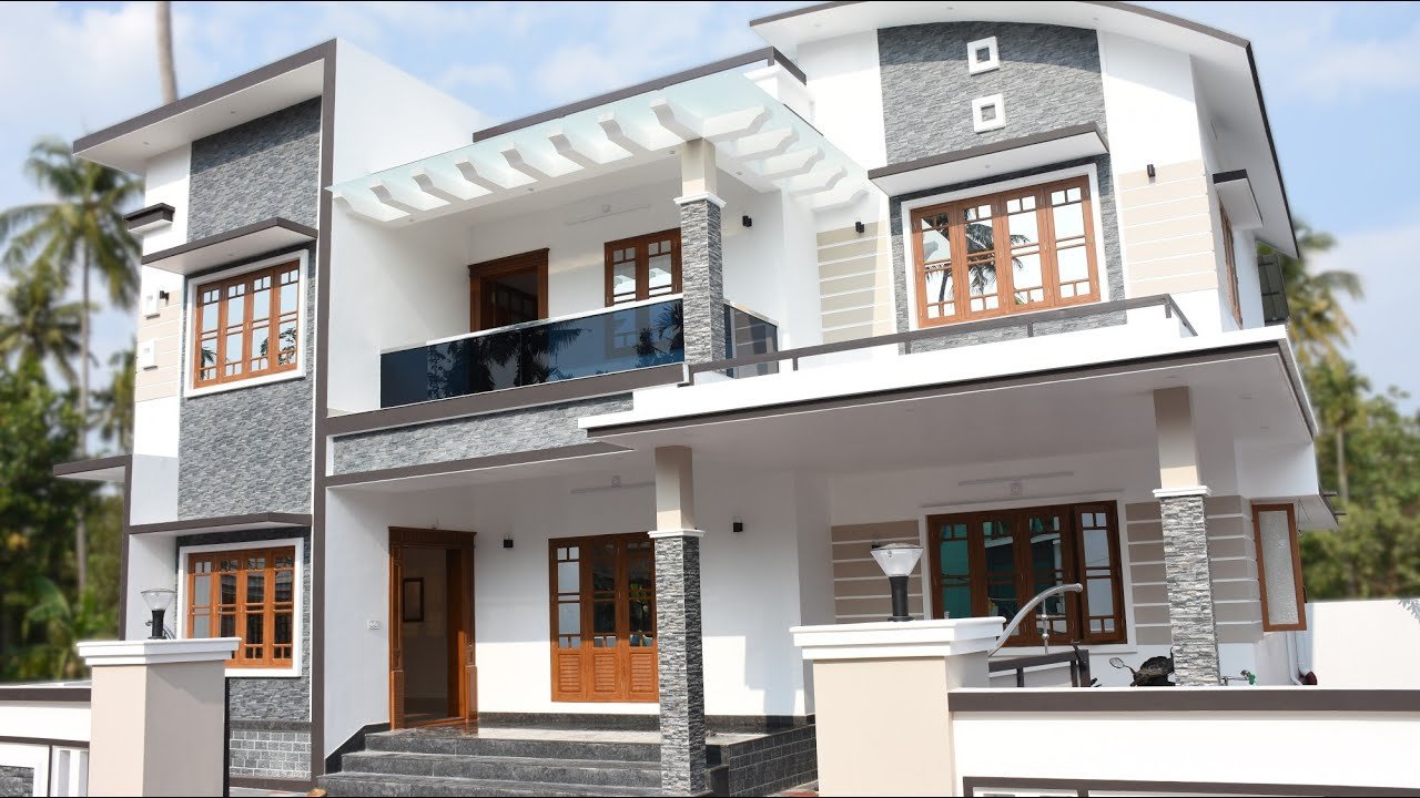 2400 Sq Ft 4 BHK Contemporary Style Double Floor House At 7 5 Cent Plot Home Pictures