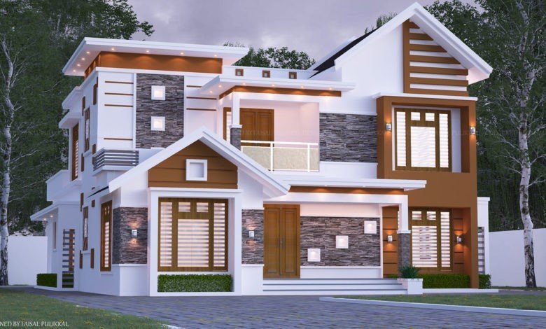 2690 Square Feet 4 Bedroom Contemporary Style Two Floor House