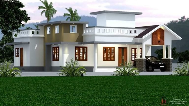 Sq Ft Bhk Semi Contemporary Style Single Storey House And Plan Home Pictures