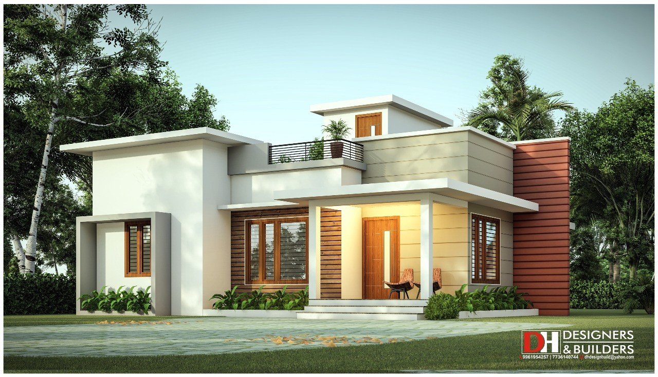 974 Sq Ft 2BHK Simple Single Storey Beautiful House And Plan