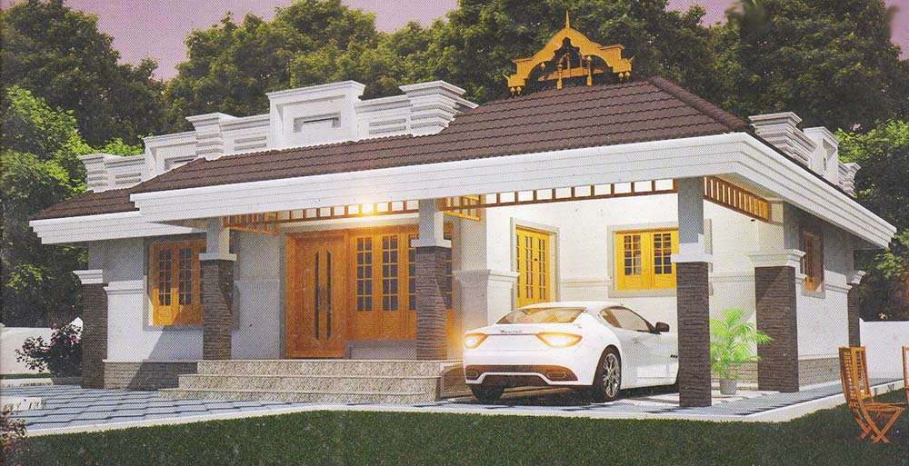 1089 Sq Ft 2BHK Traditional Style Single Storey House And Free Plan 