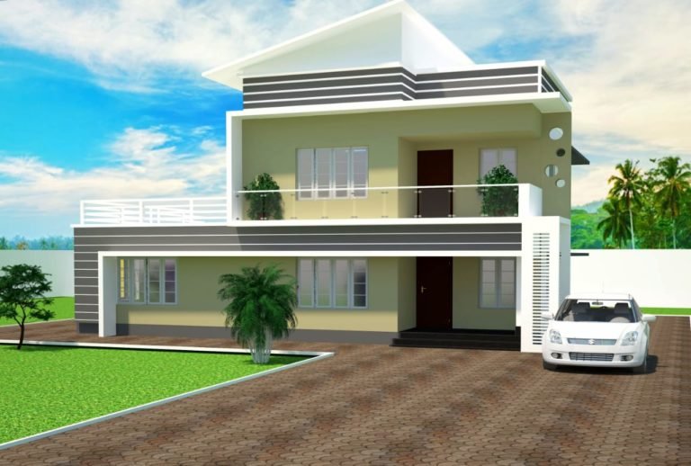 1684 Sq Ft 3BHK Contemporary Style Two-Storey House and Plan - Home ...