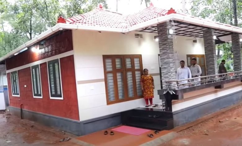1300 Sq Ft 2BHK Kerala Style Low Budget House, 10 Lacks