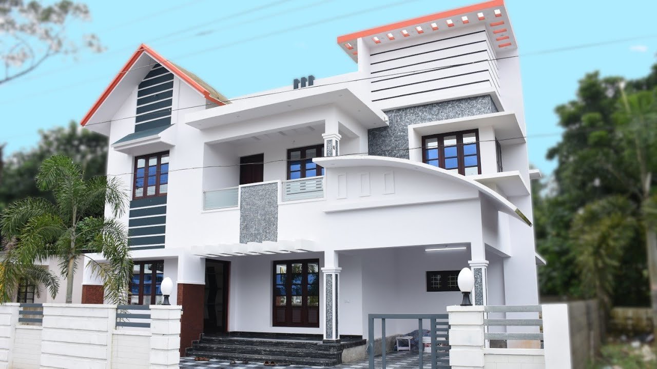 1950 Sq Ft 3BHK Contemporary Style Two-Storey House at 5.8 Cent Plot