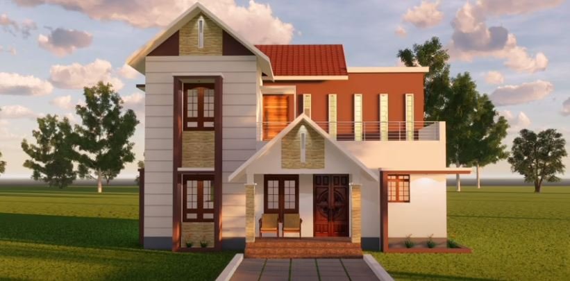 1296 Sq Ft 4BHK Two-Storey Modern House and Free Plan, 20 Lacks