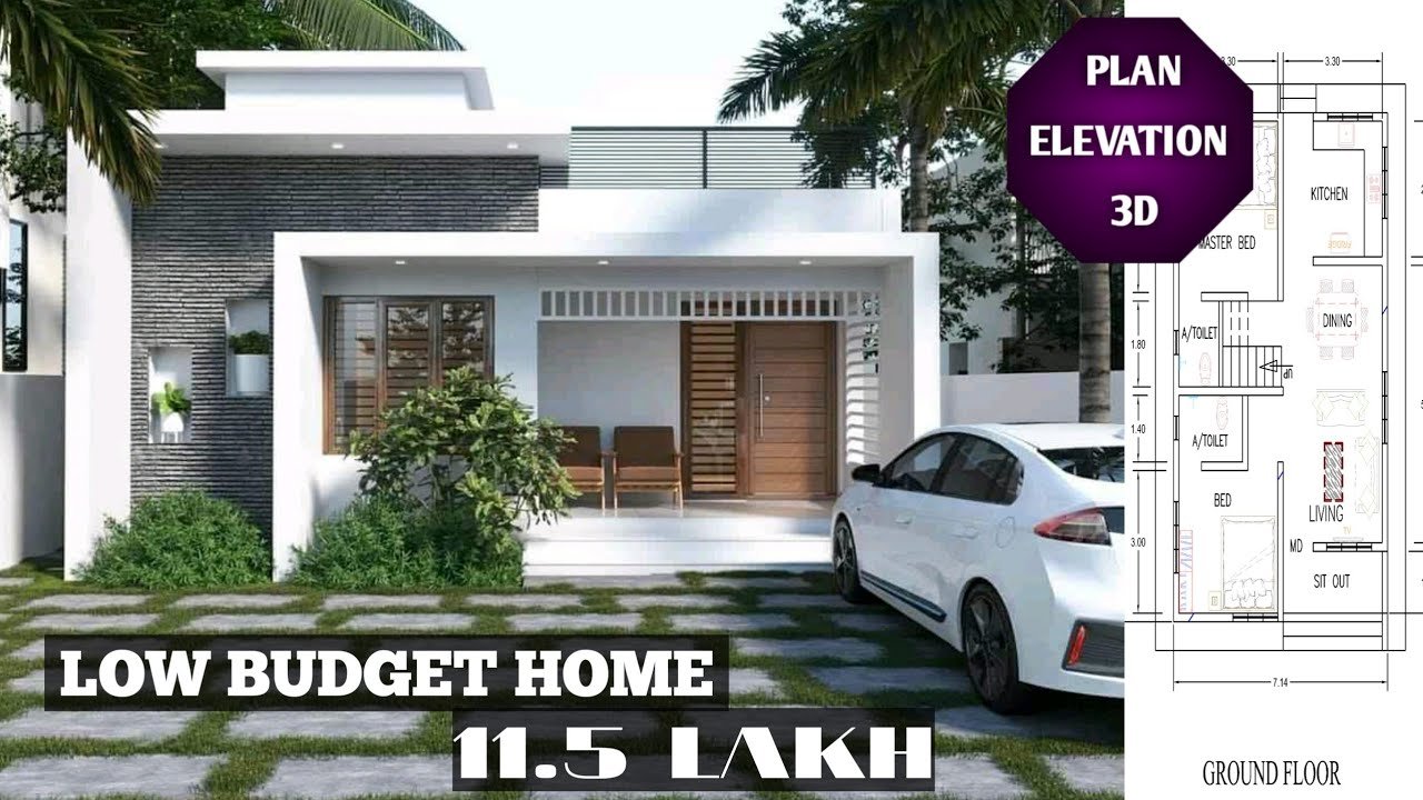 850 Sq Ft 2BHK Contemporary Style Single Floor House and Free Plan, 11.5 Lacks