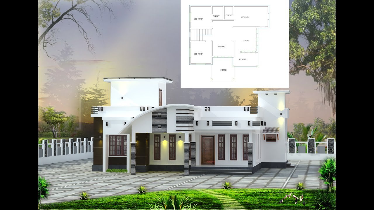 900 Sq Ft 2BHK Contemporary Style Single Floor House and Free Plan, 12 Lacks