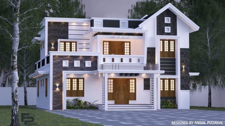 2000 Sq Ft 5BHK Contemporary Style Two-Storey House and Free Plan ...