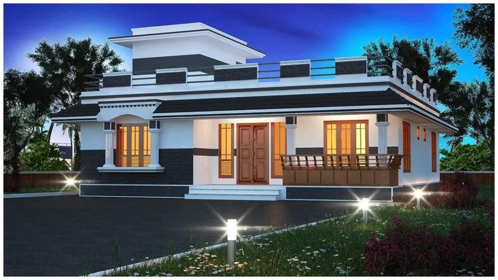 1300 Sq Ft 3bhk Single Storey Modern House And Plan Home Pictures