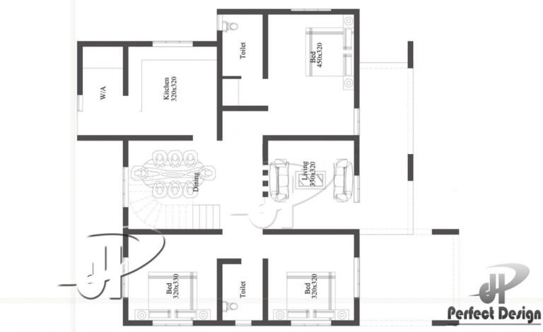 1119 Sq Ft 3BHK Contemporary Style Single Floor Home and Free Plan ...