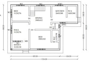 1100 sqft House plan