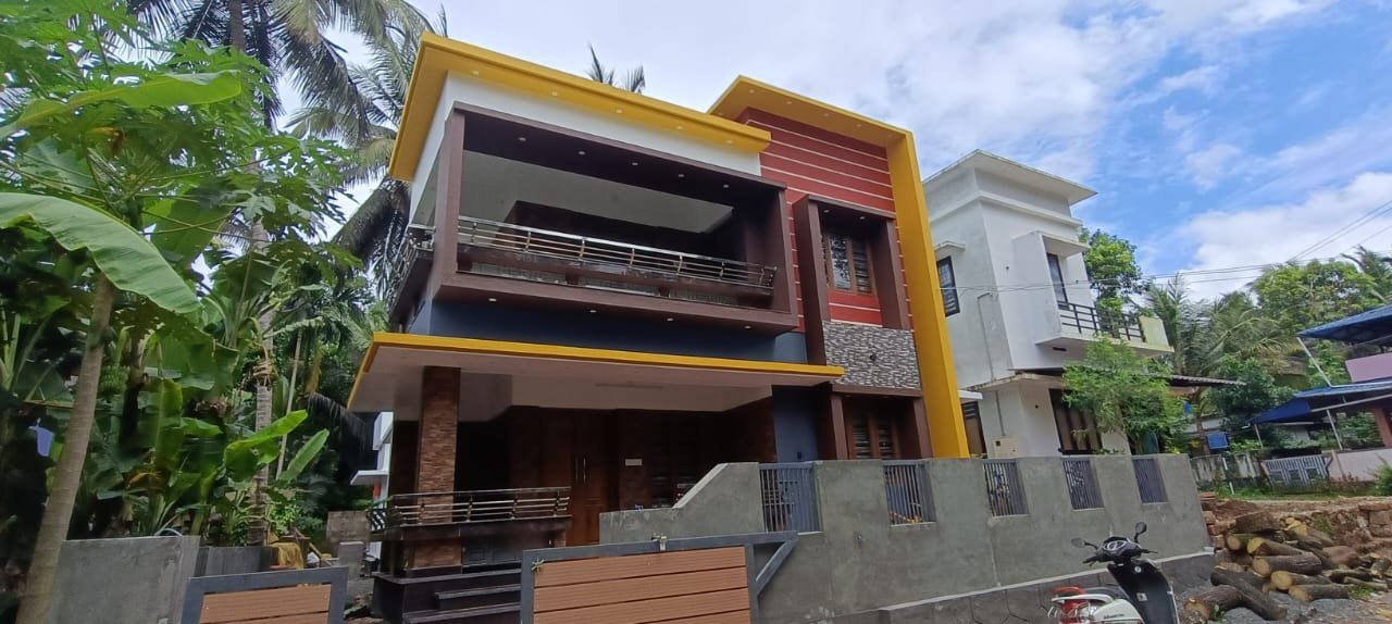 compact 1415 sq ft contemporary two floor house elevation